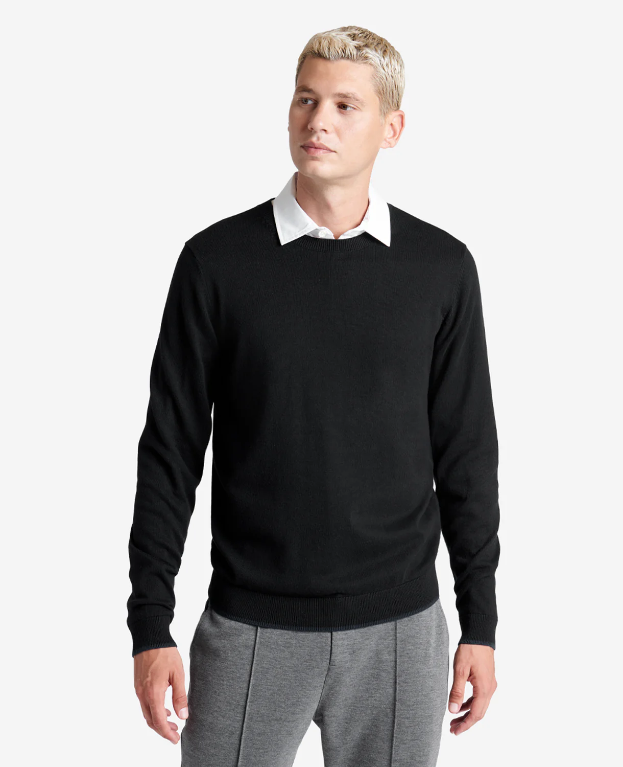 Crew Neck Sweater with Tipping Details - Image 5