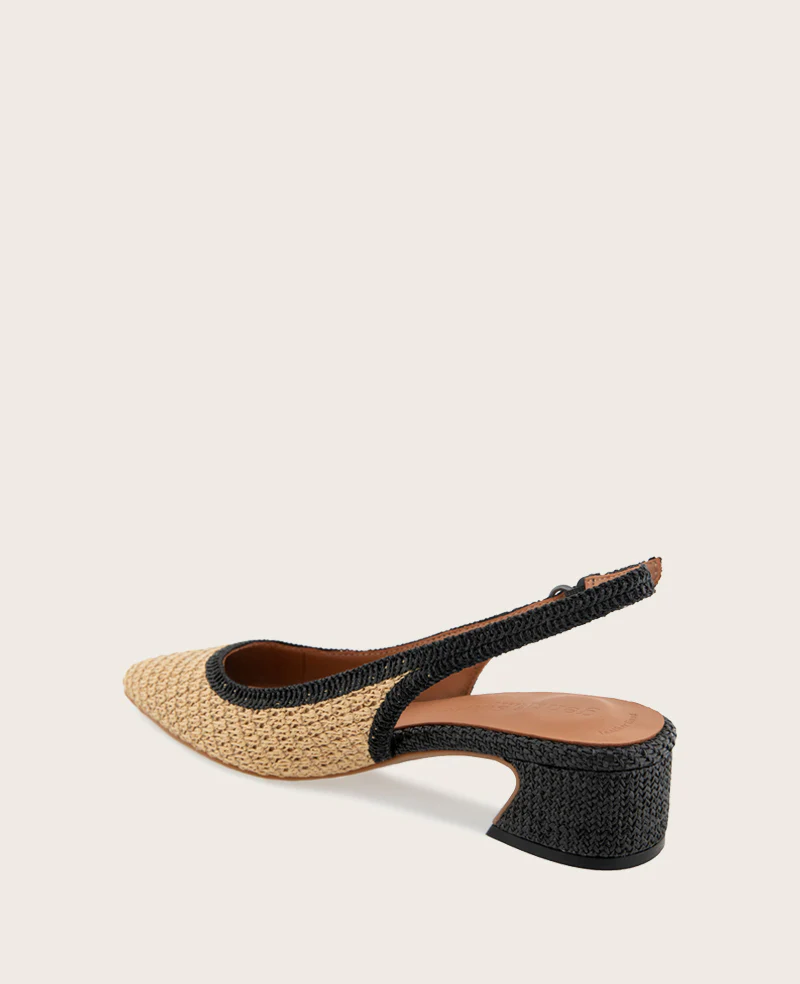 GENTLE SOULS - Georgia Raffia Slingback Heel - Image 3
