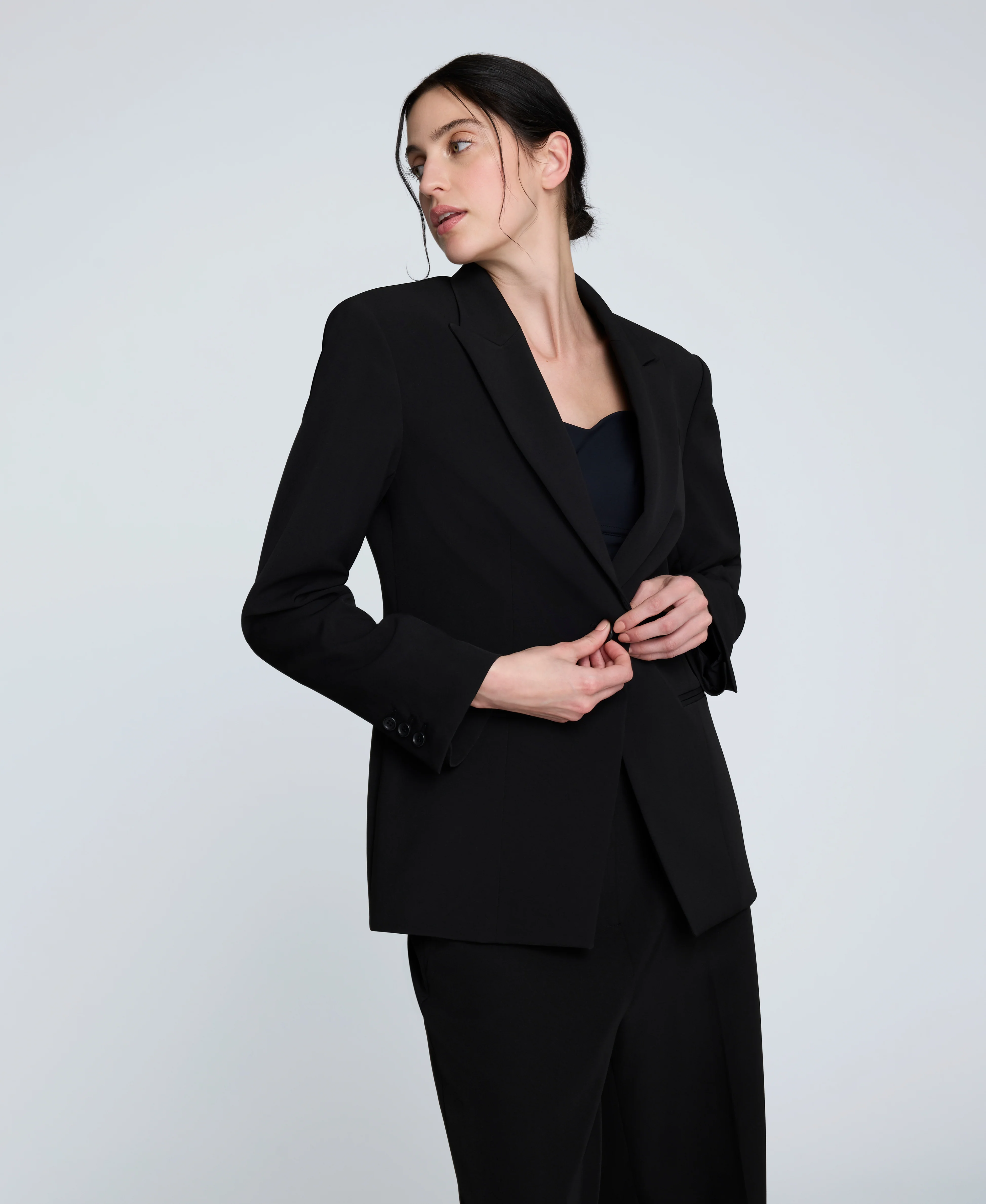 Luxe Twill Slim One Button Jacket - Image 3