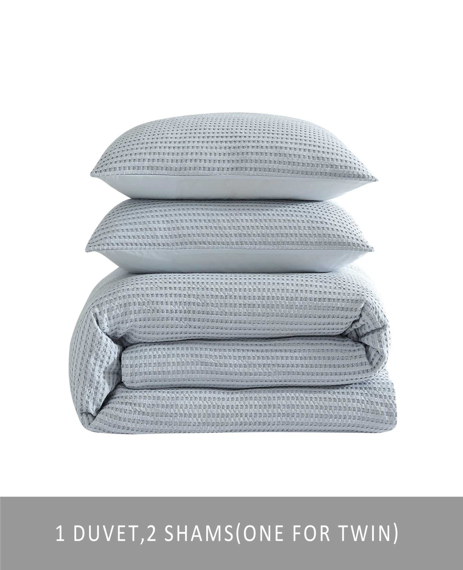 Solid Waffle Duvet Set - Image 3