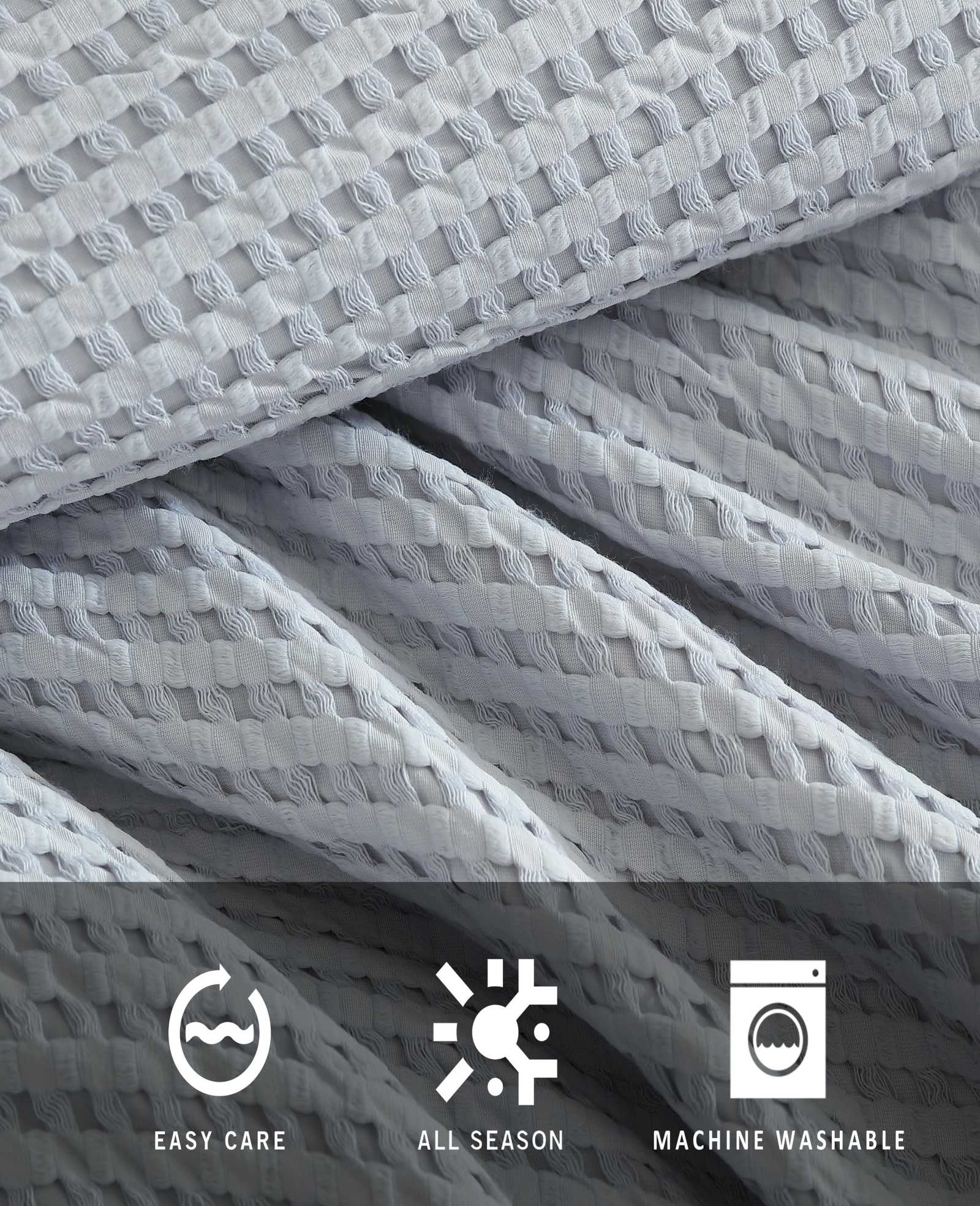 Solid Waffle Duvet Set - Image 4