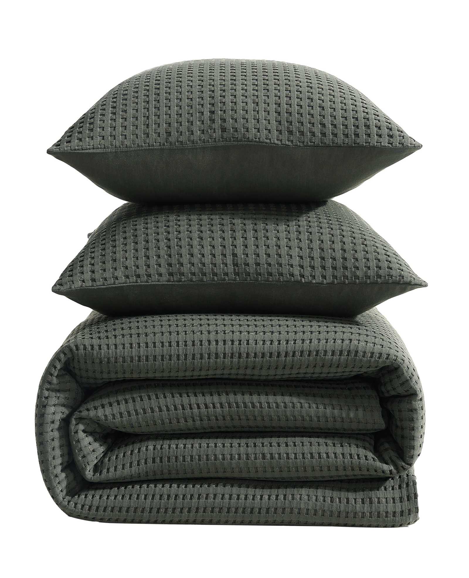 Solid Waffle Duvet Set - Image 3
