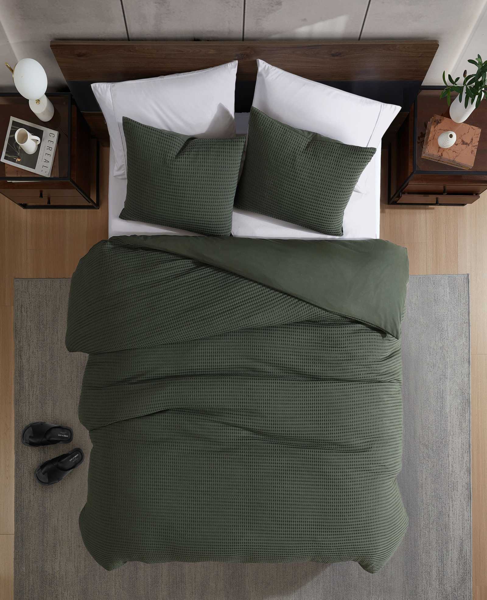 Solid Waffle Duvet Set - Image 6